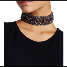 Beautiful Choker A Definite Eye Catcher By Your Favorite Eye Candy Los Angles! Dazzle And Shine ! Glamorous Black Beaded Jewelry, Black Choker For Night Out, Black Rhinestone Party Choker, Party Black Rhinestone Choker, Party Black Choker With Rhinestones, Black Metal Choker For Party, Party Black Metal Choker, Party Metal Choker In Black, Elegant Black Rhinestone Choker