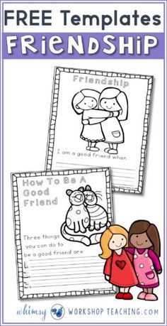 two worksheets with the text free templates for friends