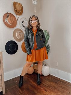 Theohiogirljaz's Amazon Page Lazy Fall Outfits, Casual Edgy Outfits, Dress Leather Jacket, Dress For Night, Edgy Fall Outfits, Fall Date Night, Leopard Headband, Leggings Outfit Fall, Comfy Fall Outfits