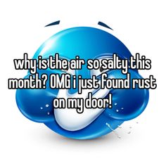 a blue cloud with the words why is the air so salty this month? omi just