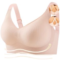 PRICES MAY VARY. 【Wireless bra for women】Our no underwire bras for women are made of nylon and spandex, the soft and smooth fabric offers a comfort fit. The great elastic seamless bra gives you a comfy "barely-there" feel, 24-hours everyday bra and sleep bra 【Comfort push up bras for women】 Our wireless push up bras for woman is designed with a W-shaped soft support structure comfortably supports and enhances your breast, lift with soft supportive bands and wide elastic straps, no rolling when r Underwire Bras, Small Bra, Free Bra, Sleep Bra, Bra For Women, Support Structure, Breast Lift, Comfortable Bras, Neckline Designs