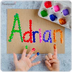 Finger Painting For Kids, Name Crafts, Toddler Arts And Crafts, Painting Activities, Preschool Art Activities, Daycare Crafts, Art Activities For Kids