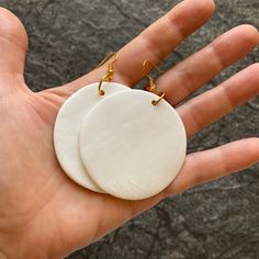 Kintsugi Earrings, White Disc Earrings With Gold Joinery - Etsy Handmade White Earrings For Everyday, White Handmade Earrings For Everyday Wear, White Ceramic Jewelry For Gifts, White Ceramic Jewelry Gift, White Ceramic Jewelry As A Gift, White Drop Plug Earrings Gift, White Drop Earrings As Gift, Handmade White Circular Earrings, White Handmade Circular Earrings