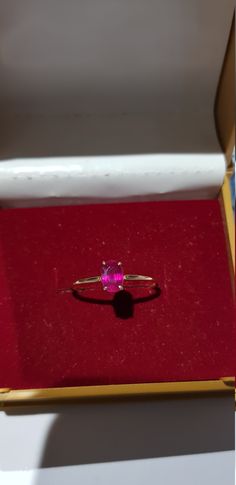 14k solid yellow gold 6x4 mm natural ruby precious gemstone ring. 1. The weight of the natural ruby precious gemstone used in the ring =0.56 cts. 2. The weight of the 14k solid yellow gold used in the ring=0.840 gms. The ruby is the birthstone for the people born in the month of July. This is absolutely gorgeous ring. I am pretty confident that my work will be appreciated. Thanks. Oval Cabochon Ruby Ring In Yellow Gold, Oval Lab-created Ruby Promise Ring, Oval Ruby Birthstone Ring With Prong Setting, Fine Jewelry 14k Gold Oval Cabochon Ruby Ring, Oval Ruby Promise Ring, Oval Ruby Solitaire Ring, Oval Ruby Ring With Prong Setting, Oval Ruby Ring In 14k Yellow Gold, Oval Solitaire Ruby Ring