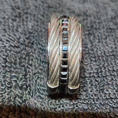 For Sale Is A Mens Silver Tone Swarovski Ring With Silver Rope Style Above And Below Swarovski Stones. Size 62 = 9 1/2 Us Like New Condition W/ Box Swarovski Ring, Swarovski Stones, Silver Man, Ring Silver, Silver Color, Silver Tone, Silver Rings, Like New, For Men