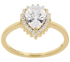 A sparkling must-have, make a glamourous statement with this striking pear-cut halo ring. Pear Cut, Halo Rings, Ring Size Guide, Prong Setting, Pear, Cubic Zirconia, Halo, Heart Ring, Sparkle