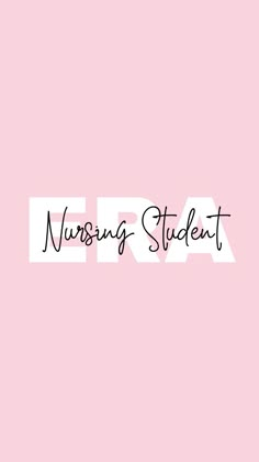 the word nursing student on a pink background