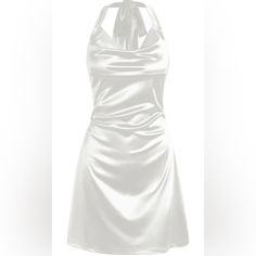 Zaful Women Halterneck Satin Mini Dress Sexy Cowl Neck Silky Party Cocktail Club Dress. Purchased But Never Worn. Size Small. Sleeveless Dresses Formal, Women Club Dresses, Halterneck Mini Dress, Dress Party Night, Cocktail Club, Club Color, Women Halter, Club Dress, Satin Mini Dress