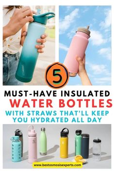 the 5 must have insulated water bottles with straws that'll keep you hydrated all day