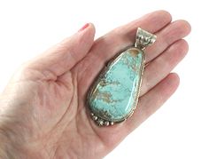 Vintage Native American Jewelry, Vintage Pendant, Vintage Turquoise, Pure Silver, True Vintage