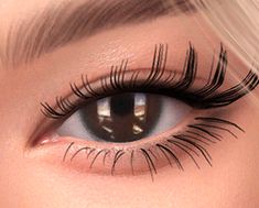 a woman's eye with long lashes