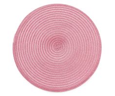 a pink placemat on a white background with the center circle in the shape of a spiral