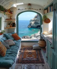 Casa Hobbit, Navy Blue Design, Casa Country, Dream House Rooms, Mediterranean Homes, Open Window, Dream House Interior, Dream Rooms, Dream House Decor