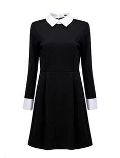 Wednesday Addams Halloween Dress costume by FrenchieYork on Etsy White Collar Dress, Peter Pan Dress, Modele Hijab, Peter Pan Collar Dress, Girl Halloween, Nice Outfits, Dress Halloween Costume, Victoria Dress