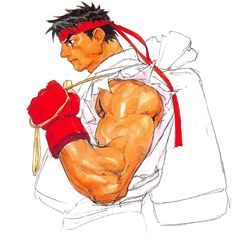 a drawing of a man with boxing gloves on his chest and arm wrapped around him