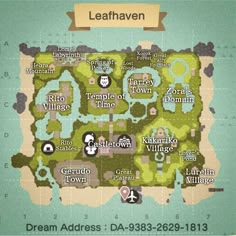 the map for leaf haven, which is located in an area with lots of trees