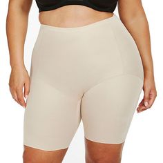 This waistline bike short is part of our Unbelievable Comfort Plus Size collection and is designed to provide firm control and support for those looking for shapewear in larger sizes. It sits at the natural waist, offering total comfort, and provides full coverage through the tummy, hips, and thighs shaping, toning, and compressing without pinching or feeling overly constrictive. Made from a high-performance, lightweight microfiber single-ply fabric that lies flat under clothes and feels cool against the skin, it is comfortable enough to wear every day. The back center seam shapes and defines the tush, and the cotton gusset is breathable on even your most active days. Plus, you'll love our revolutionary Wonderful Edge silicone strips around the clean finish leg openings that means no ridin Bike Shorts, Feel Confident, Shapewear, High Performance, Fabric Design, How Are You Feeling, Plus Size, Skin, How To Wear