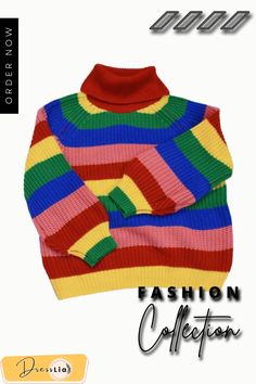 Rainbow Striped Loose-knit Sweater Ideal Closet, Crochet Rainbow, Loose Knit Sweaters, Loose Knit, Striped Sweater, Rainbow Stripes, Online Clothing, Knit Sweater, Knitted Sweaters