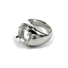 The sterling silver ring setting has an elegant style with a round prongs mounting and 4 prongs onto which you can mount an 12mm x 12mm round stone.  It is a unique choice for many jewelers, jewelry designers and artists to create designs not just brilliant but of timeless elegance. The ring setting is casted then electroplated in rhodium to provide corrosive protection and enhance appearance and durability of sterling silver. Whether you want a traditional or a modern and contemporary look, you will find that we have an extensive variety of ring setting styles and sizes for every taste and to fit different stones. This ring setting is 12mm x 12mm, has a round prongs mounting with 4 prongs, and weighs 9.63 grams. It is available in three US ring sizes: ring sizes: #10    #11    #12 View ou Modern Jewelry With Round Center Stone, Modern Jewelry With Center Stone, Modern Round Jewelry With Center Stone, Dome Ring With Prong Setting As Gift, Silver Rings With Tension Setting And Round Stone, Silver Ring With Tension Setting And Round Stone, Silver Dome Ring With Prong Setting For Formal Occasion, Formal Silver Dome Ring With Prong Setting, Classic Round Dome Ring With Prong Setting