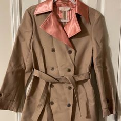 New With Tags Size 6 Tory Burch Trench Coat Plaid Trench Coat, Rain Trench Coat, Lightweight Trench Coat, Orange Coat, Short Trench Coat, Khaki Jacket, Reversible Coat, Long Trench, Belted Trench Coat