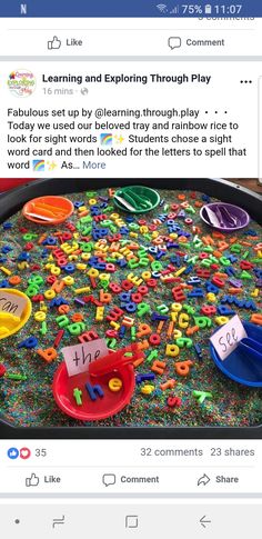 the facebook page for learning and exploring through play