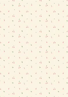 a white background with small red and green berries on the bottom right corner is an off - white wallpaper pattern