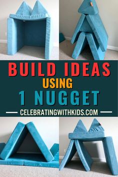 the steps to build a house made out of foam and cardboard with text overlay that says