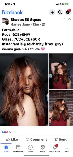 Auburn Hair Color Formulas Redken, Red Color Formulas, Redkin Eq Shades Formulas Auburn, Redken Cowboy Copper Formula, Dark Cowboy Copper Hair Formula, Copper Red Formula, Auburn Shades Eq Formula, Cowboy Copper Formula, Shades Eq Red Brown Formulas