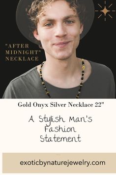 ✨ The "After Midnight" Necklace: A touch of luxury for any occasion!  Handcrafted with gold, silver, and black onyx. Eco-friendly and gorgeous.  Shop Unique Always!  #aftermidnightnecklace #luxuryjewelry #handmadejewelry #fairtradefashion #goldjewelry #silverjewelry #blackonyxjewelry #mensgift #womensgift #statementjewelry Luxury Black Statement Necklace, Luxury Statement Onyx Jewelry, Luxury Onyx Statement Jewelry, Luxury Elegant Onyx Necklace, Elegant Luxury Onyx Necklaces, Luxury Onyx Statement Necklace, Luxury Statement Onyx Necklace, Luxury Statement Onyx Necklaces, Elegant Statement Necklace