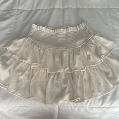 Nwt Vici 3-Tiered Cream Colored Skirt With Stretch Panel Waist Wrap Skort, Denim Skort, Cream Skirt, Vici Collection, Tennis Skort, Pink Spring, Vanilla Cream, Skorts, Family Pictures