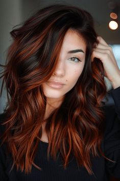 #shorthair #hairinspo #pixiecut #bobhaircut #shorthairstyles #hairgoals #shorthairdontcare #chopitoff #lowmaintenancehair #trendyhair Brown And Auburn Hair Balayage, Fall Fun Hair Color, Fall Inspired Hair, Women Hair Color Ideas, Quick Hair, Peekaboo Hair, Colorful Hair, Auburn Hair