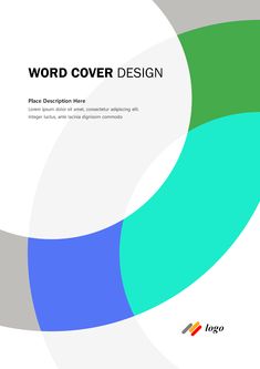 the cover page for word cover design, with two overlapping shapes in blue and green