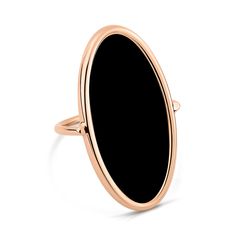 18 carat rose gold ring and black onyxmotif size : 1,18"X0,59" Onyx Rings Women, Wheat Engagement Ring, Onyx Rings, Large Sequins, Rings Women, Onyx Jewelry, Dope Jewelry, Black Diamond Ring, Oval Ring