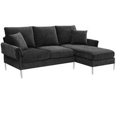 Great Shopping 84 Convertible Sectional Sofa, L Shaped Couches with Reversible Chaise, Furniture Black Sectional, L Shaped Couch, Modern Sofa Sectional, Sofa Legs, Couch Set, Sectional Sofa Couch, Office Coffee, Stylish Sofa, Upholstered Sectional