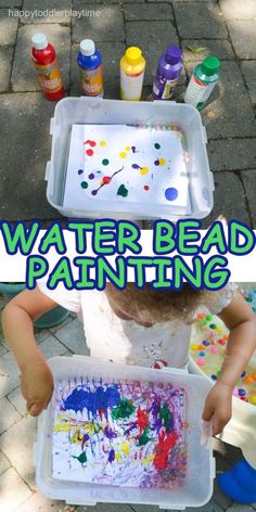 water bead painting for toddlers is an easy and fun way to learn how to paint