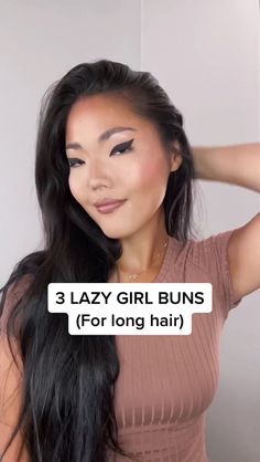 Hairstyles For Lazy Girls Easy, Easy Hairstyles For Long Hair Quick Lazy Girl, Girl Bun Hairstyles, Easy Long Hairstyles Lazy Girl, Lazy Hairstyles For Long Hair, Lazy Bun Hairstyles, Easy Lazy Hairstyles, Lazy Girl Hairstyles, Girls Updo