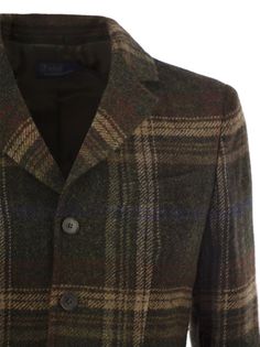 Featuring a delicate plaid pattern, this wool blazer in a fitted and close-fitting silhouette has menswear-inspired details such as notched lapels and flap pockets at the waist. - Fitted and close-fitting. Length at the hips - Notched lapels. Chin strap on the right lapel. Felt undercollar. Three-button silhouette - Long sleeves with four buttons at cuffs. Padded epaulettes - Welt pocket on the left chest. Two flap pockets at right waist. Flap pocket at left waist - Pleats at front. Princess stitch seams at back. Double back slit. Fully lined DESIGNER ID: 211941405 001Composition: 100% Wool Lining: 100% Viscose Designer Ralph Lauren, Ralph Lauren Plaid, Herno Jacket, Versace Sweatshirt, Margiela Shoes, Versace Shirt, Italian Outfits, Menswear Inspired, Equestrian Style