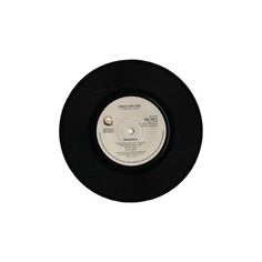 a black and white record on a white background