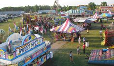 an amusement park filled with lots of carnival rides