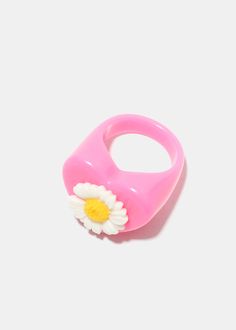 Flower on Heart Resin Ring Pink JEWELRY - Shop Miss A Trendy Flower Shaped Rings For Gifts, Trendy Heart-shaped Jewelry For Spring, Rings Fun, Heart Resin, Teal Coral, Resin Ring, Resin Flowers, Pink Ring, Flower Ring