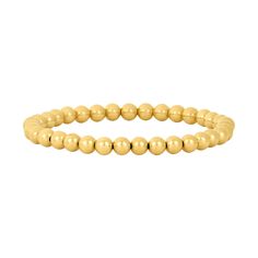 Your new favorite everyday staple! Our 14K Yellow Gold Filled Bracelets are strung on elastic cord adding a slight stretch for easily rolling on and off your wrist. 5mm beads. Wrist Size: 6 1/2 Standard Reference: 5YG650 Wrist Stacks, Signature Bracelet, Gold Bead Bracelets, Hand Chain, Layered Bracelets, Gold Collection, Shine On, Bracelets And Charms, Roll On