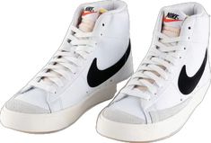 Retro Skate Shoes With Laces, Retro High-top Sneakers With Laces, Retro Nike High-top Sneakers For Spring, Nike Blazers 77, Shoes Nike Blazer, Blazer Shoes, Retro Branding, Blazer 77, Blazer Mid 77 Vintage