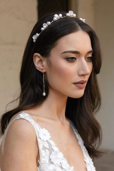 A tribute to the sea, the Del Mar pearl tiara was inspired by the beauty of the ocean with its freshwater and keishi pearls and organic silhouette. This is a tiara like no other; effortless, elevated and the perfect piece to capture your inner goddess on your wedding day and beyond.  * DETAILS * > Designed and handmade in Australia. Worldwide shipping > Handcrafted from tarnish resistant jewellery wire > Handcrafted with freshwater pearls, keishi pearls, beads pearls, Czech seed beads > Attached Wedding Hairstyles And Makeup, Jewellery Wire, Pearl Tiara, Tiara Hairstyles, Hair Accessories Pearl, Metal Headbands, Wedding Hair Down, Inner Goddess, Pearl Bridal