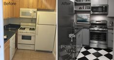 We kept this small galley kitchen's footprint but maximized style with: Classic black & white floors High-gloss modern cabinets Stainless appliances Statement artwork Smart space planning Design tip: Historic buildings have fixed constraints, but thoughtful choices can create dramatic transformations while honoring character. #galleykitchen #kitchendesign #kitchenrenovation #smallkitchen #kitchenmakeover #beforeandafter #historichome #prewar #cityliving #interiordesign Condo Galley Kitchen, Galley Kitchen Makeover, Colorful Kitchens, Statement Artwork, Galley Kitchens, Kitchen Transformation, Galley Kitchen, White Floors, Modern Cabinets