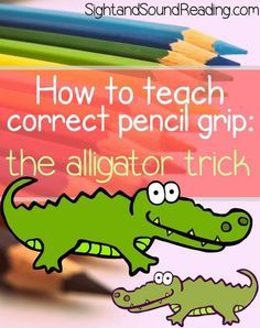 The Alligator Trick: Fun trick to help your child learn to hold a pencil correctly. Kindergarten Writing, Beginning Of School, Fine Motor Activities, Homeschool Preschool, Preschool Fun, A Pencil, Kindergarten Classroom