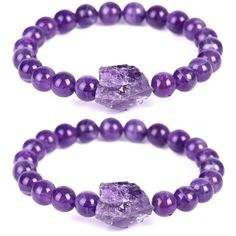 PRICES MAY VARY. 【Perfect Size】Total Length of natural crystal bracelet:7.3 in/19cm, Beads:0.31in/8mm.Amethyst Stone:0.39in x 0.67in.It weights about 0.81oz/23g for each healing bracelet.It light weight and comfortable for wearing. 【Nature Gemstone Bracelet】Handcrafted strand bracelet.Natural gemstone bead stretch bracelet. The Bracelet is comfortable to wear and easy to put on and take off.Durable braided cord could wear each day, flexible but not loose.It made to fit most people.Perfect for co Strand Bracelet, Handmade Bracelet, Beaded Stretch Bracelet, Crystal Bracelet, Amethyst Stone, Amethyst Crystal, Gemstone Bracelet, Stretch Bracelet, Crystal Bracelets