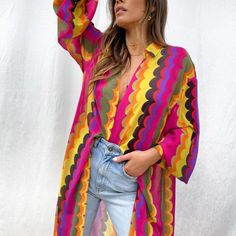 View On Nfd Website Https://Www.Neverfullydressed.Co.Uk/Products/Bali-Oversized-Shirt Brand New With Tags- In Package Size Uk 10 Chic Multicolor V-neck Shirt Dress, Colorful Long Sleeve Blouse For Summer, Multicolor Long Sleeve Relaxed Fit Dress, Multicolor Long Sleeve Summer Blouse, Colorful Long Sleeve Summer Blouse, Oversized Long Sleeve Shirt Dress For Brunch, Colorful Long Sleeve Blouse For The Beach, Oversized Long Sleeve Shirt Dress For Vacation, Colorful Long Sleeve Blouse For Beach