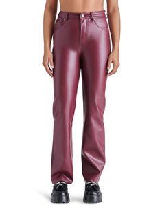 The Loren Pant Fig is a sleek and sophisticated faux leather pant that is perfect for any occasion. It is made of a soft, stretchy fabric that provides a comfortable fit. The pant has a straight leg silhouette with a high-waisted rise, and it features a zipper fly closure and two front pockets. It is unlined and has a soft inner facing. The Loren Pant is available in Fig color and is perfect for work, a night out, or a casual weekend look. Pair it with a blazer and heels for a polished look,... Fall Forward, Slouchy Sweater, Leather Pant, Casual Weekend, Faux Leather Pants, Pocket Pants, Fall Wardrobe, Polished Look, Summer Sale