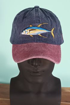 Perfect Hat for the Fisherman or woman!! Quality Embroidered Baseball Cap. More Fish Caps available on my site!     A vibrant embroidered sea turtle design pops against the denim     100% soft cotton denim provides comfort and breathability     Adjustable strap in back customizes your fit     Perfect for turtle lovers and ocean enthusiasts If you're obsessed with fishing and love ocean themes, this cap is a must-have accessory. Wear it to show your passion for marine life while keeping the sun o Casual Short Brim Baseball Cap For Fishing, Casual Cotton Fishing Hat, Casual Fishing Hat With Visor, Casual Trucker Hat With Short Brim And Embroidered Logo, Casual Trucker Hat With Embroidered Logo And Short Brim, Casual Trucker Hat For Fishing With Curved Bill, Casual Trucker Hat With Curved Bill For Fishing, Casual Baseball Cap For Fishing, Casual Short Brim Trucker Hat For Fishing