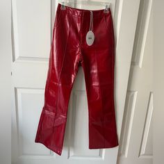 - Princess Polly Madi Pu Pant - Red Faux Leather Flare Pants - New With Tags - Size 2 - Purchased For $80 - Can Provide More Pics, Measurements, Details, Etc. Upon Request - Offers Welcome And I Do Bogo 30% Off Bundles - Everything Must Go!! Leather Flare Pants, Everything Must Go, Princess Polly, Flare Pants, Boot Cut, Pant Jumpsuit, Size 2, Pants For Women, Bundles